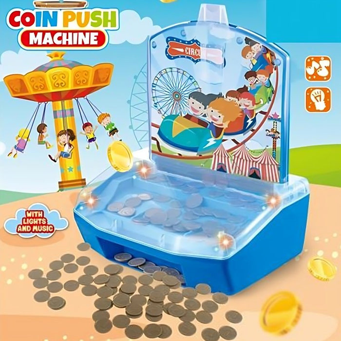 Coin push machine tabletop mini arcade game for kids 3+
