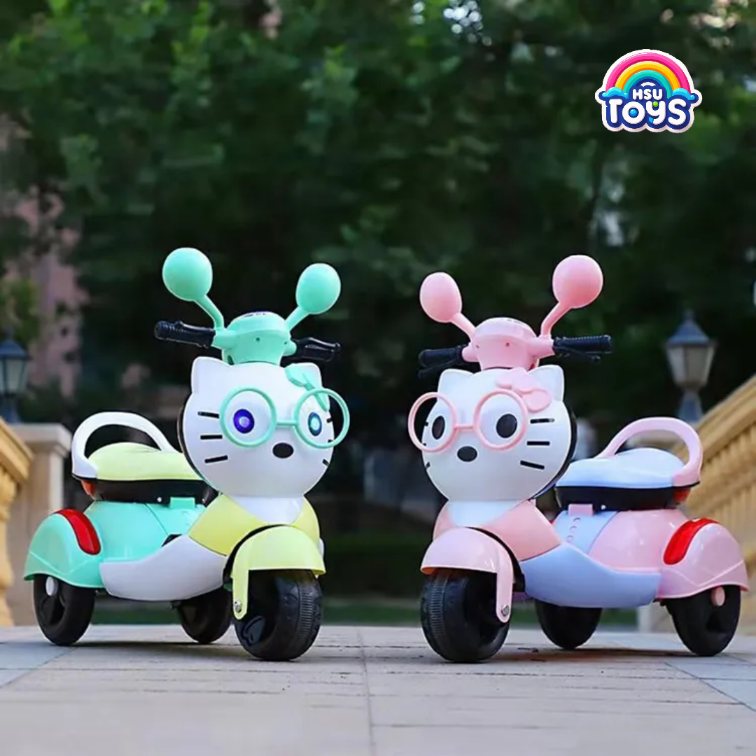 Hello Kitty-Inspired Electric Scooter for Kids – Pink Ride-On Bike with Lights