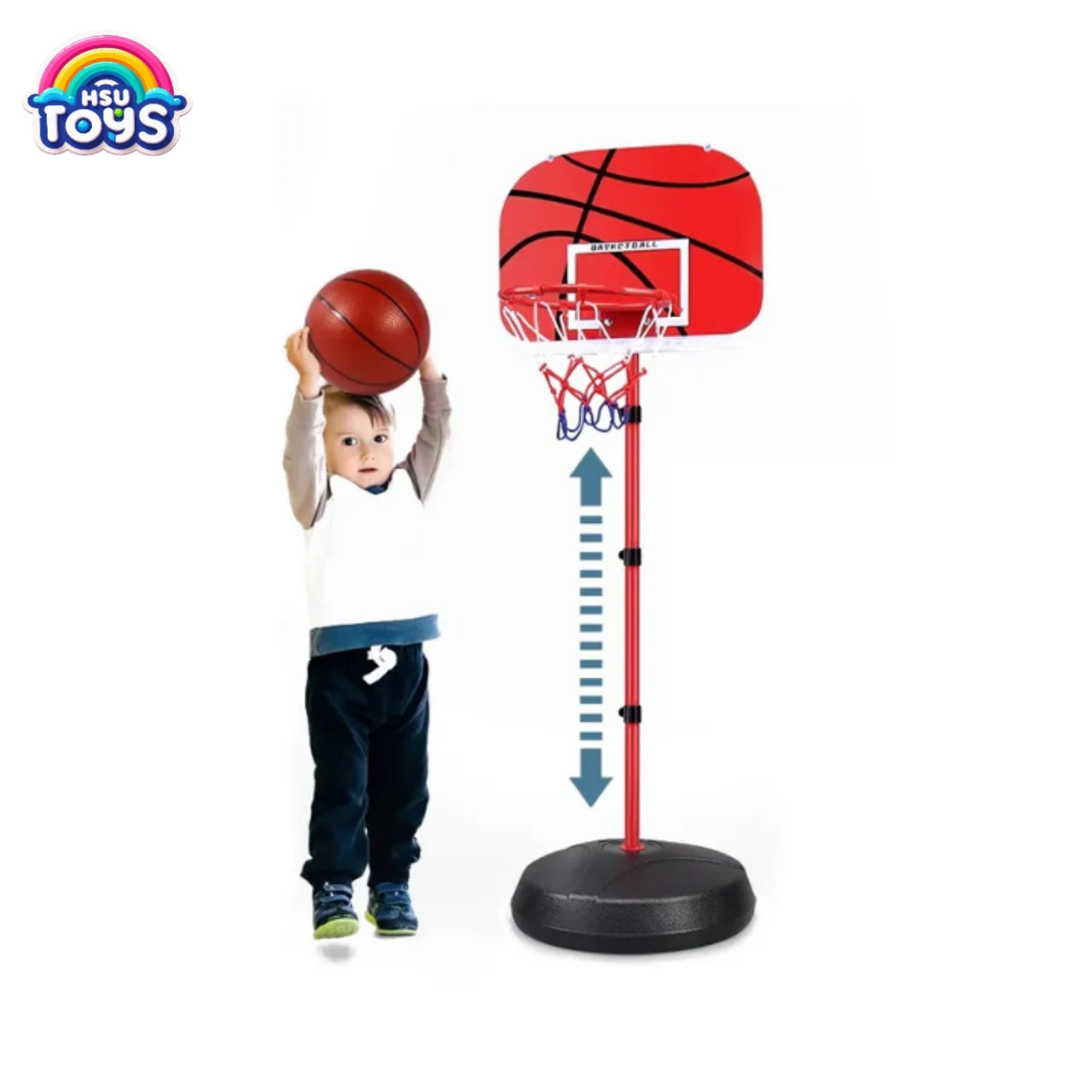 Basketball stand complete metallic basket ball set for kids