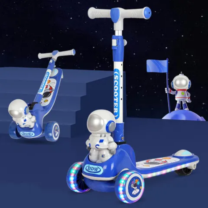 Astronaut themed foldable manual Scooty for kids for ages 3-12