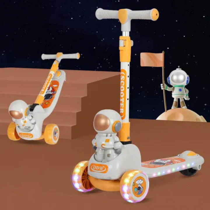 Astronaut themed foldable manual Scooty for kids for ages 3-12