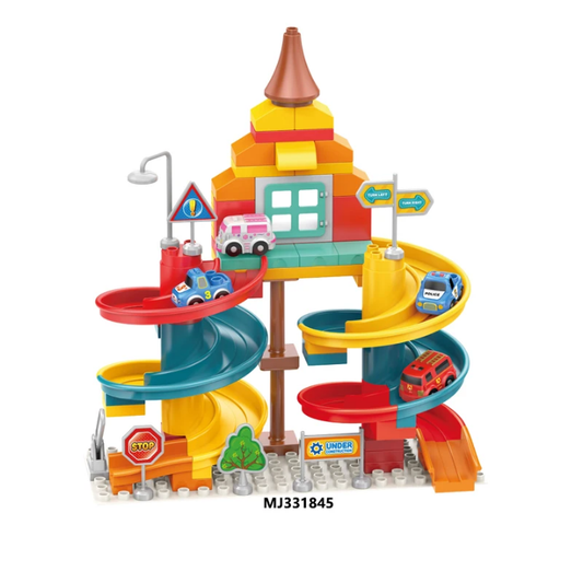 Big building blocks manual castle slide track set for kids 3+