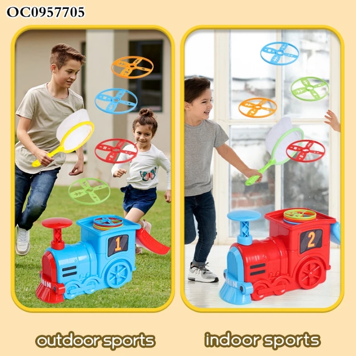 Funny train flying saucer 2 player flying disc catching game for kids 3+