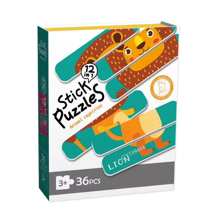 12 in 1 stick puzzles in educational game for kids 3+