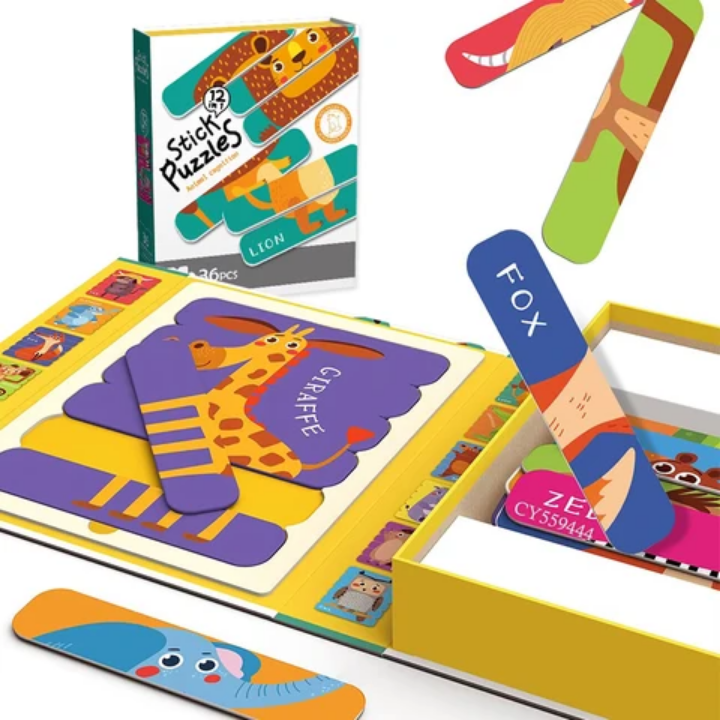 12 in 1 stick puzzles in educational game for kids 3+