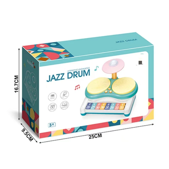 2 in 1 battery operated piano + electronic jazz drum set for kids 3+