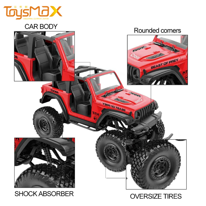 Rock crawler RC mount climbing 4×4 jeep 1:20 scale for kids 3+