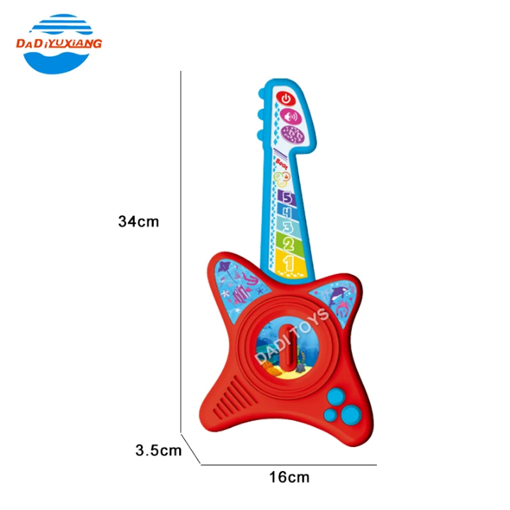 Electronic musical battery operated guitar with numerical piano for kids