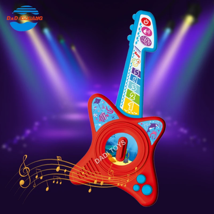 Electronic musical battery operated guitar with numerical piano for kids