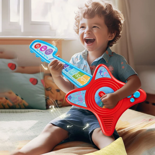 Electronic musical battery operated guitar with numerical piano for kids