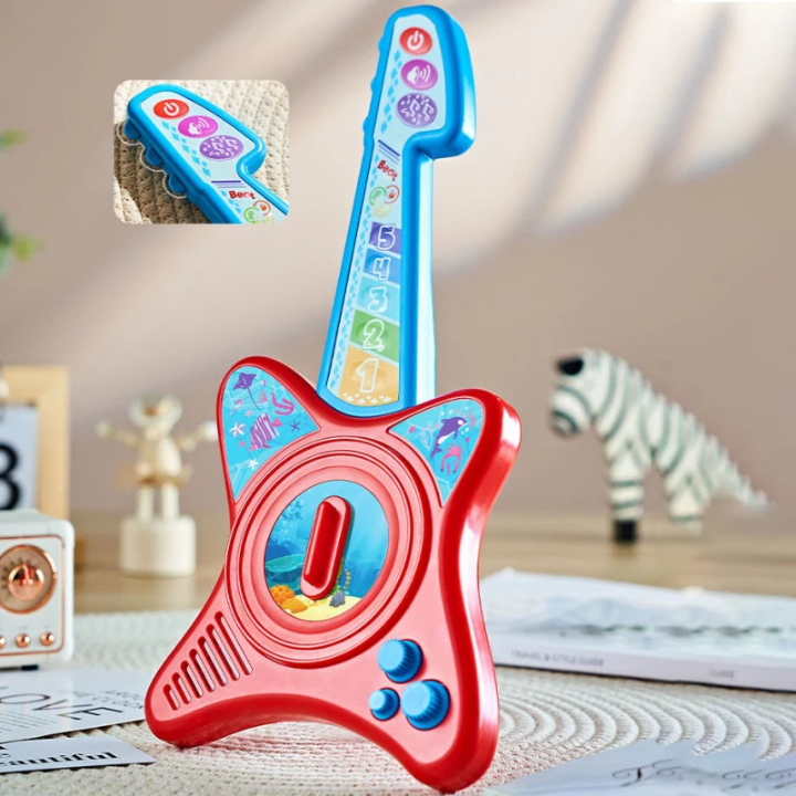 Electronic musical battery operated guitar with numerical piano for kids