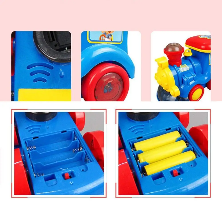 Cartoon baby train battery operated with smoke and light music for kids