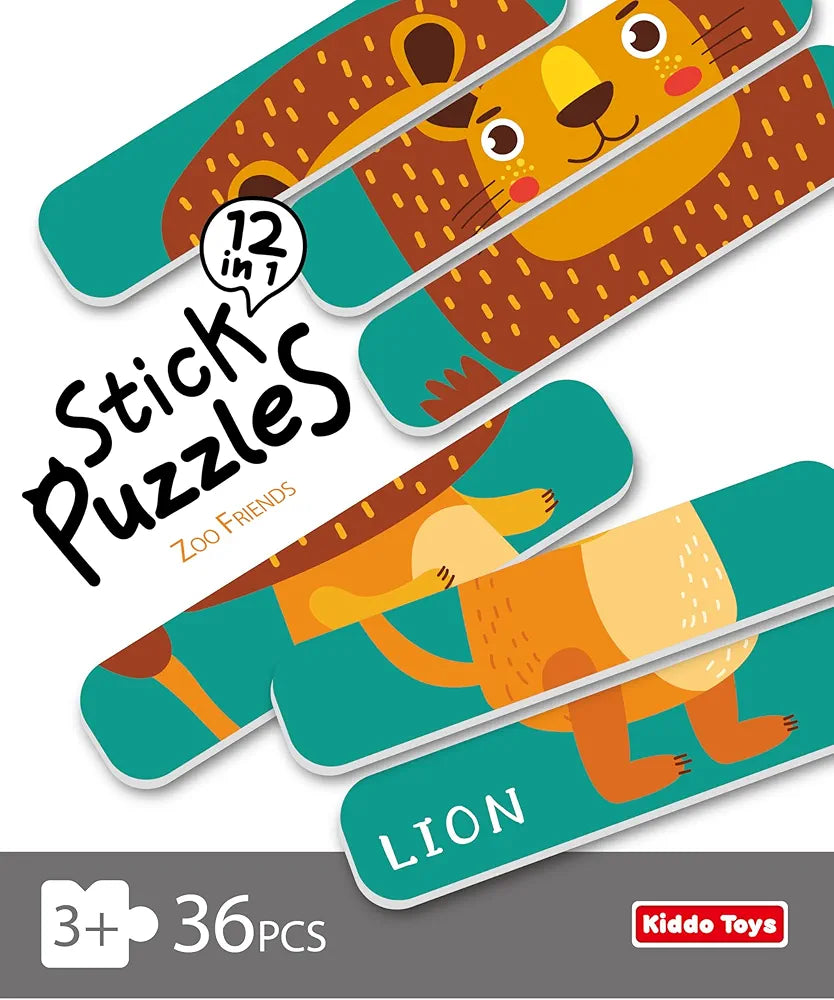 12 in 1 stick puzzles in educational game for kids 3+