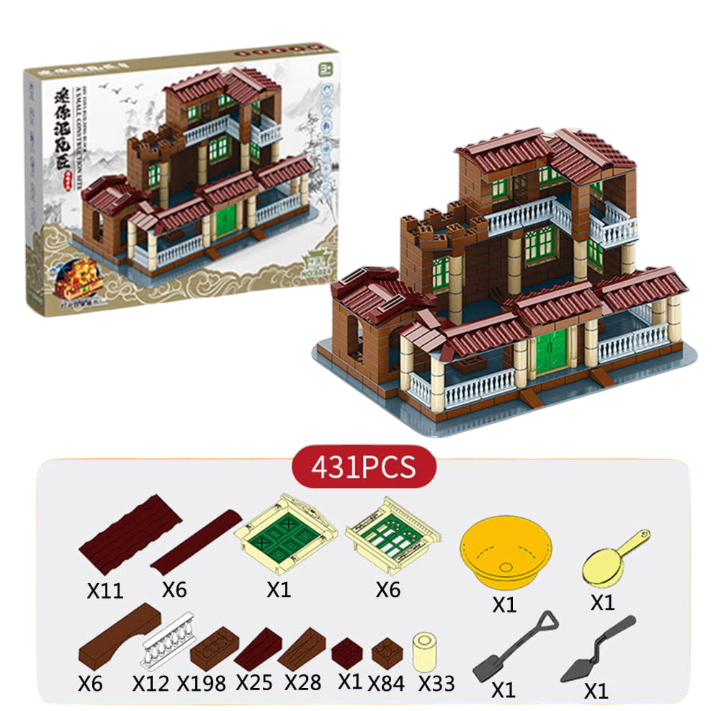 DIY mini architect building blocks set for kids 431 pcs