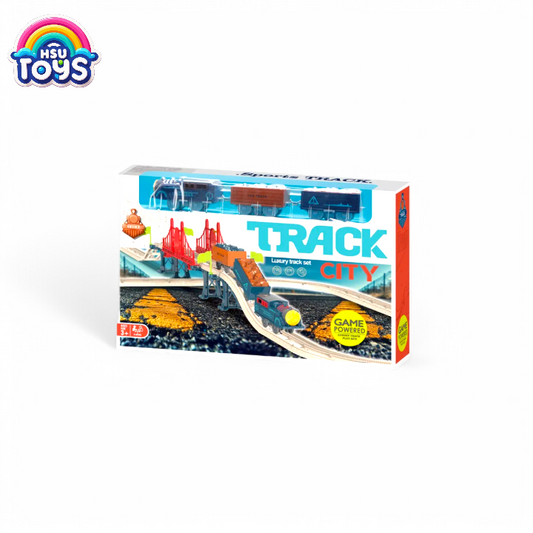 City track 43 PCs vintage carrier train set for kids