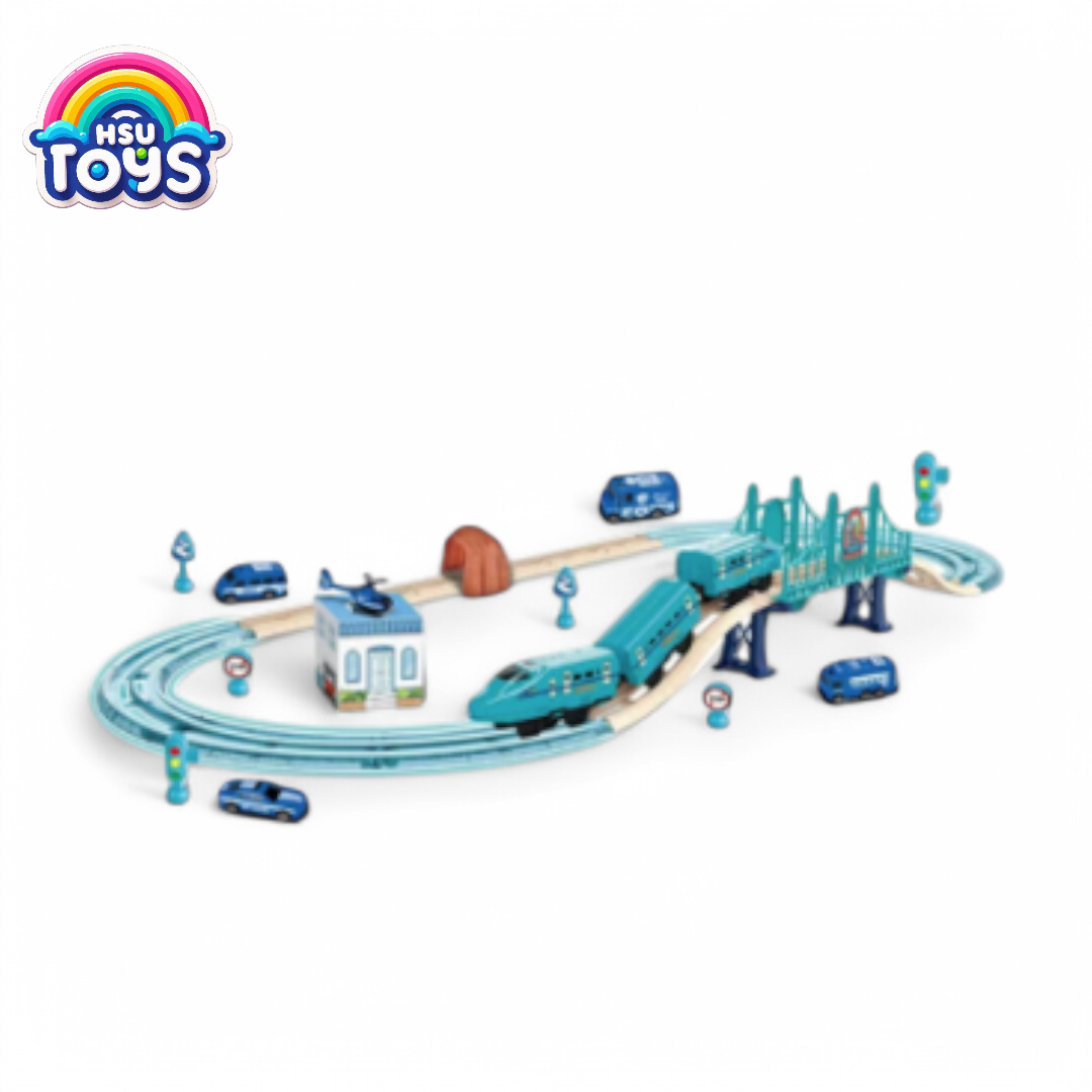 City track 36 PCs bullet train set for kids with glow in dark!