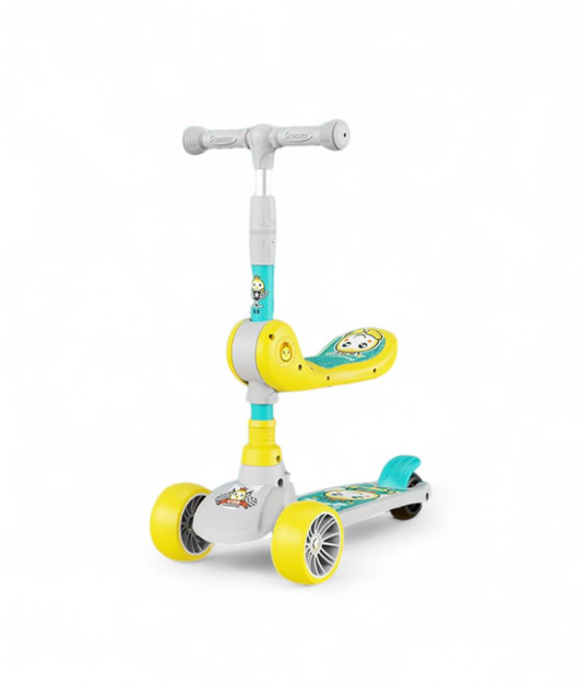 Manual duck themed foldable Scooty with seat for kids for ages 2.5-10