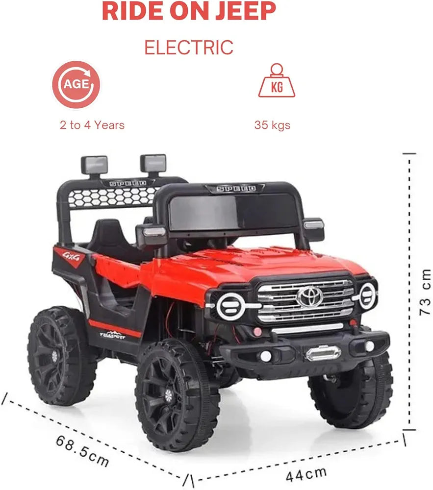 12V Mini Toyota Off-Road Ride-On Jeep with LED Lights & Sound – Adventure Awaits!