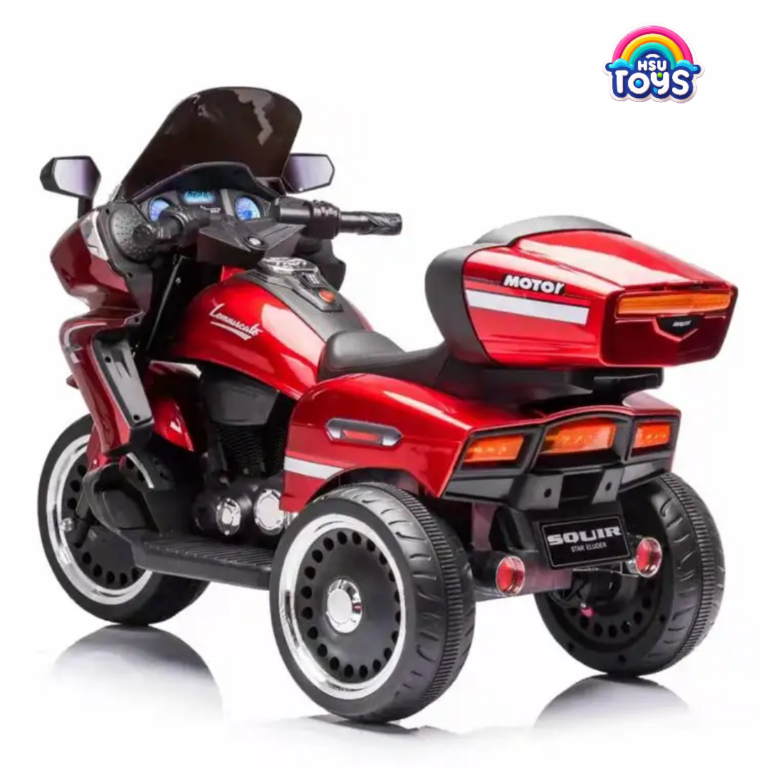 12V Kids' Ride-On Police Motorcycle with Dual Motors & LED Lights