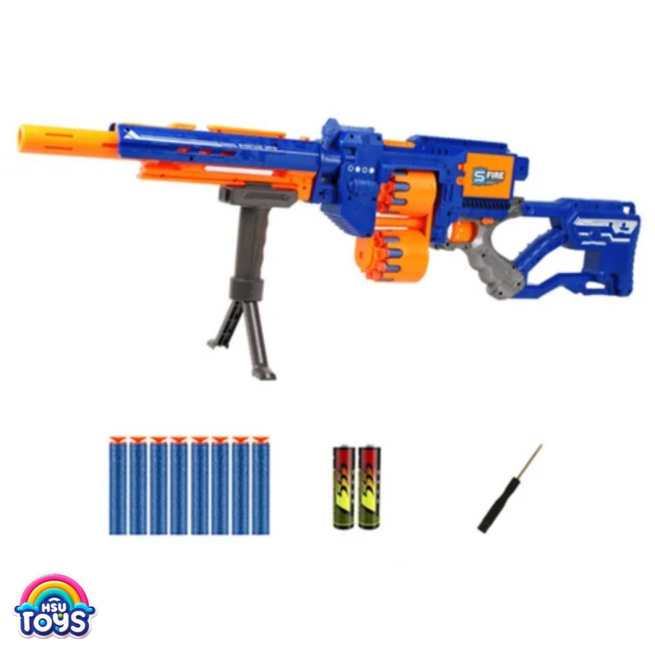 Epic rage automatic battery operated soft bullet shooter gun double magazine for kids