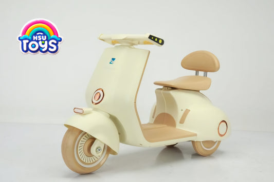 BIG SIZE VESPA SCOOTER FOR KIDS. 12V BATTERY. CLASSIC FIBRE FINISHING