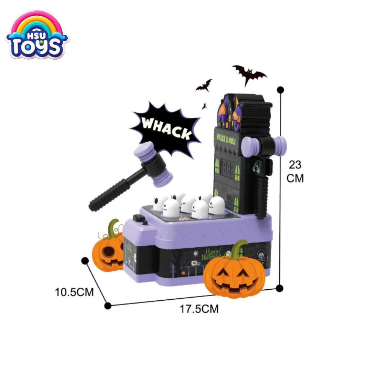 Happy Halloween battery operated hammer arcade game for kids