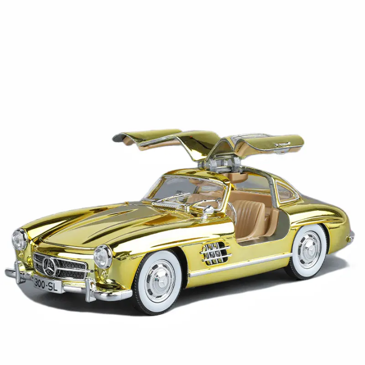 1:24 Mercedes-Benz 300SL classic alloy car model with lights and sound die cast model for kids