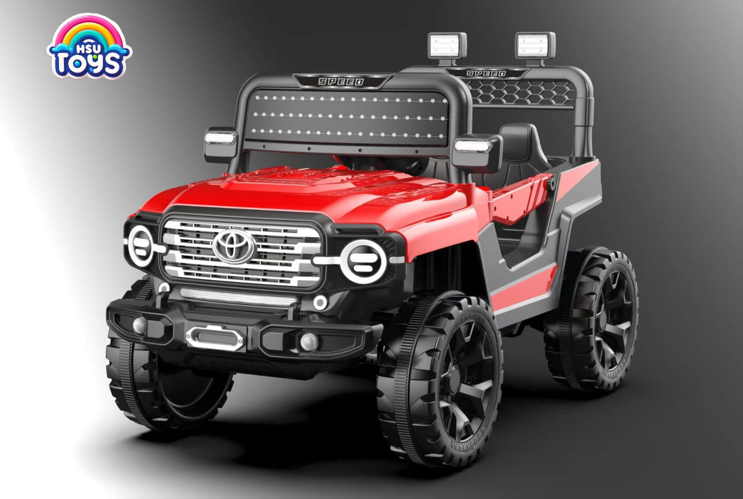 12V Mini Toyota Off-Road Ride-On Jeep with LED Lights & Sound – Adventure Awaits!