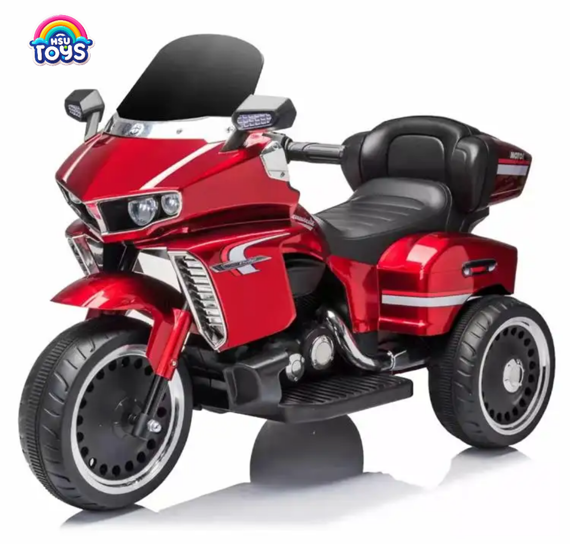 12V Kids' Ride-On Police Motorcycle with Dual Motors & LED Lights