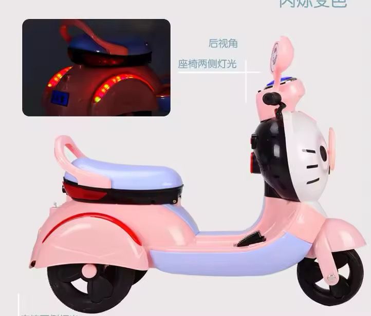Hello Kitty-Inspired Electric Scooter for Kids – Pink Ride-On Bike with Lights