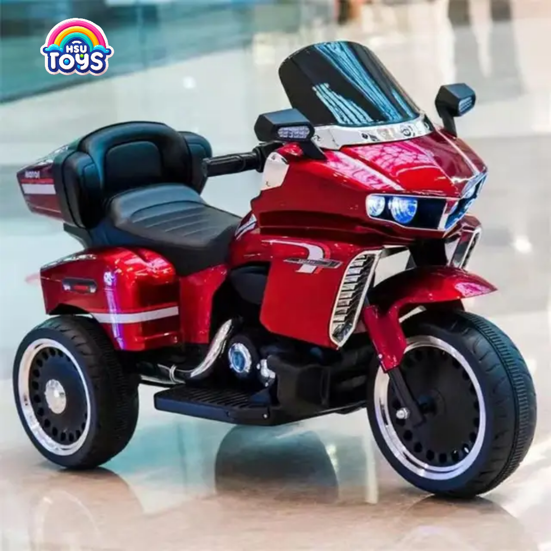 12V Kids' Ride-On Police Motorcycle with Dual Motors & LED Lights