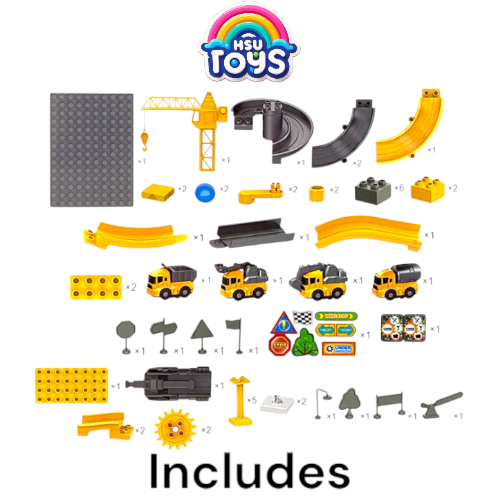 Ejection slideway alloy pulley rail car construction track set for kids