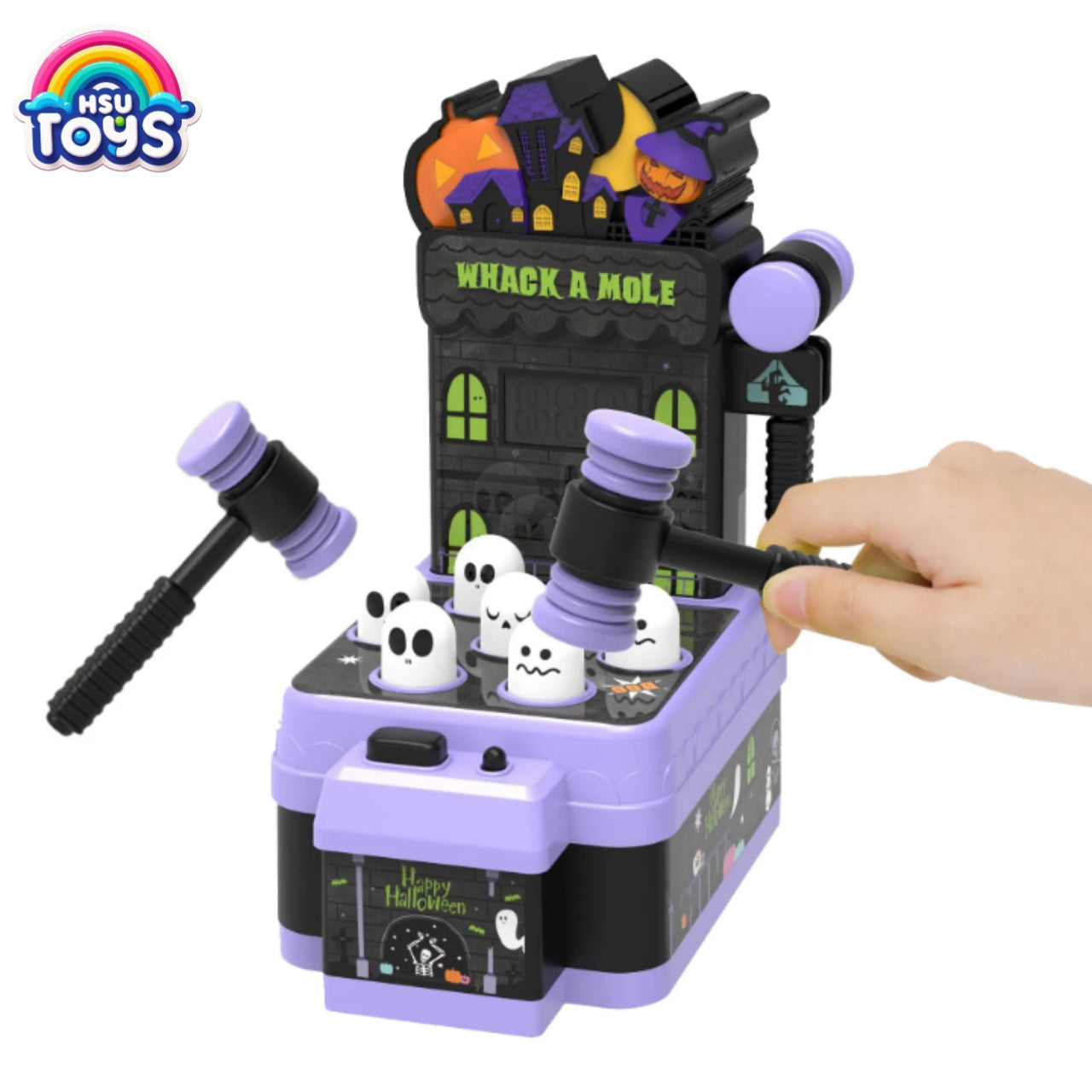 Happy Halloween battery operated hammer arcade game for kids