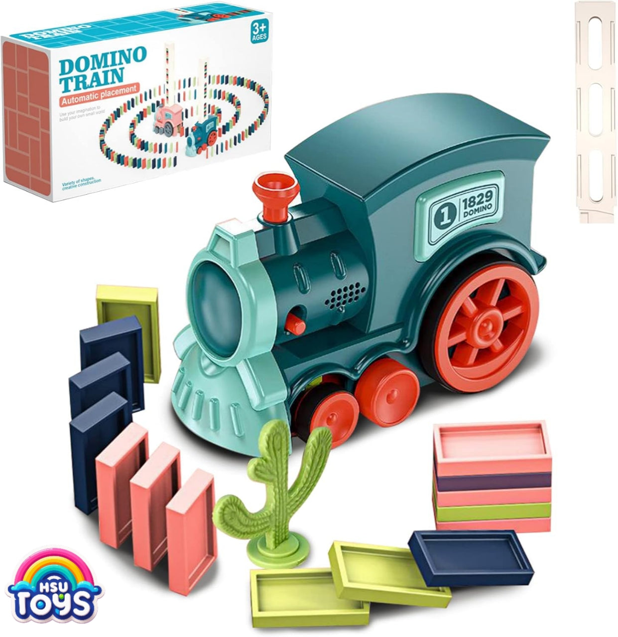 Battery operated domino train domino placing train for kids