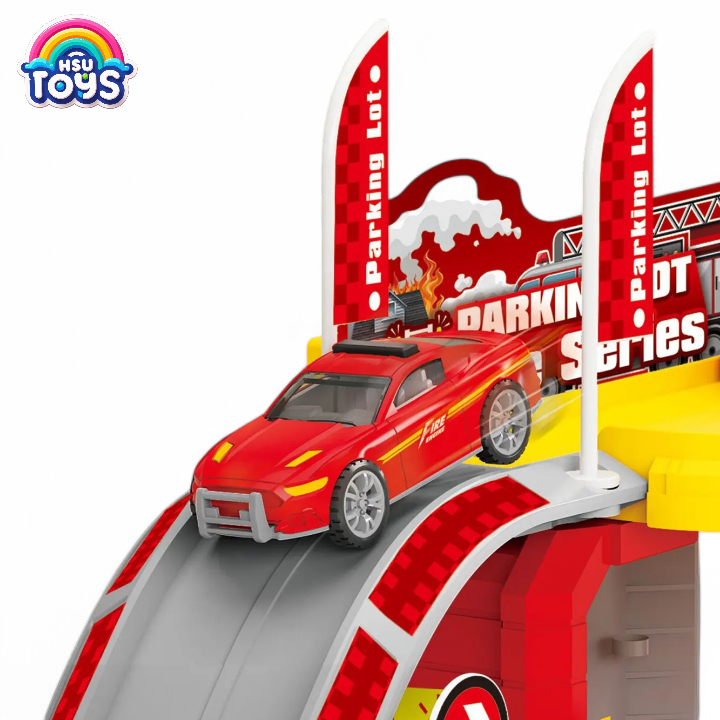 Parking lots fire series fire brigade track set for kids