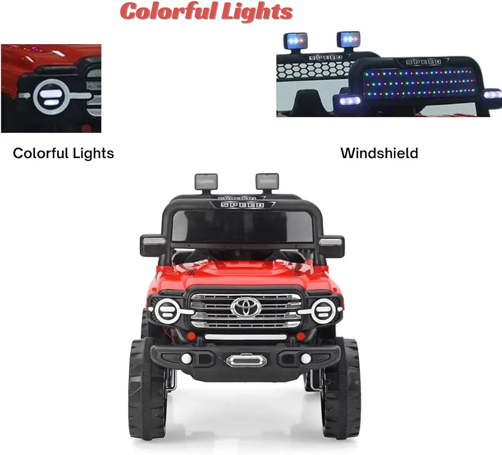 12V Mini Toyota Off-Road Ride-On Jeep with LED Lights & Sound – Adventure Awaits!