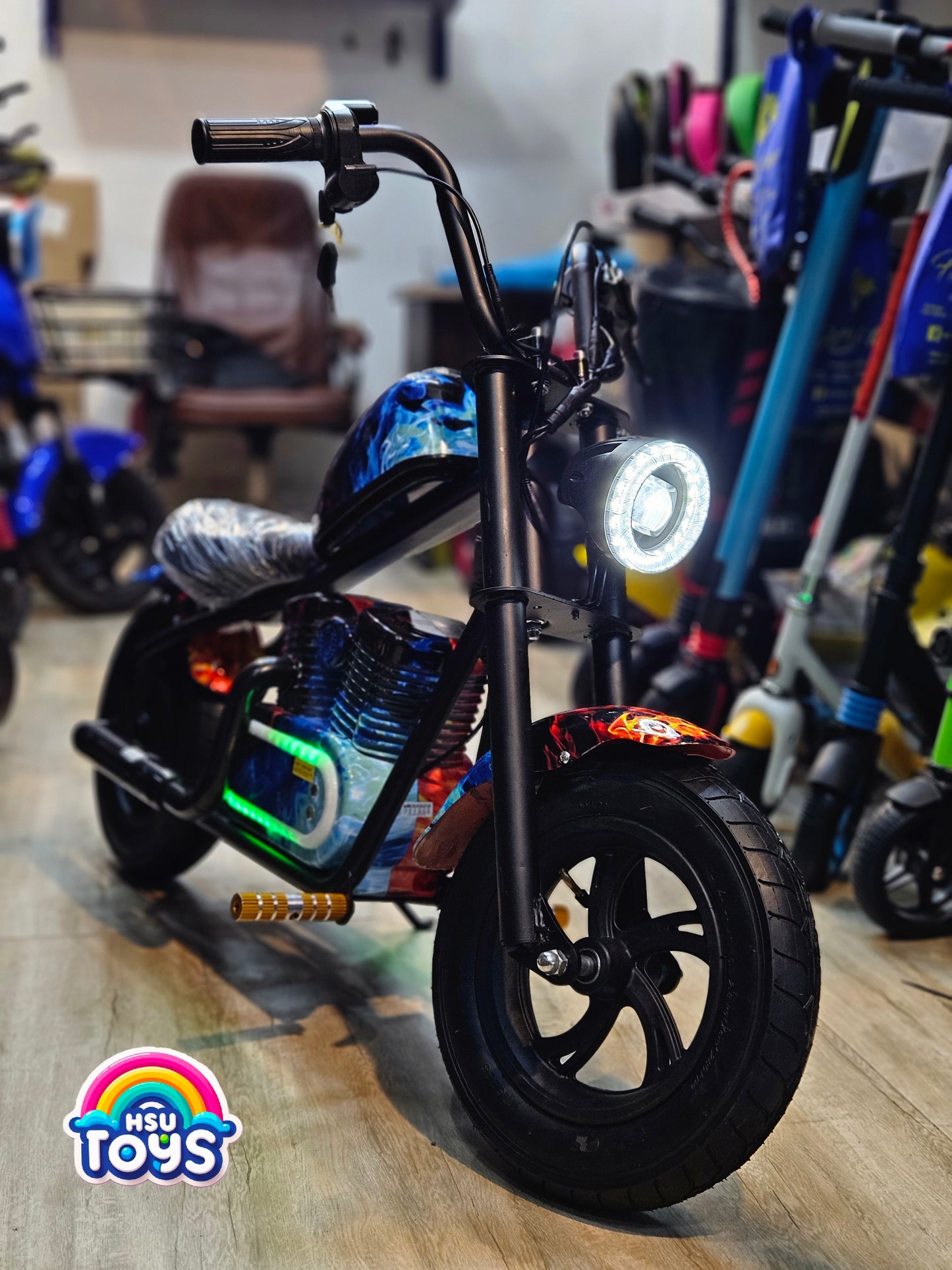 HARLEY CHOPPER E-BIKE FOR KIDS AGES 5-15 YEARS. 36V POWERFUL LITHIUM BATTERY