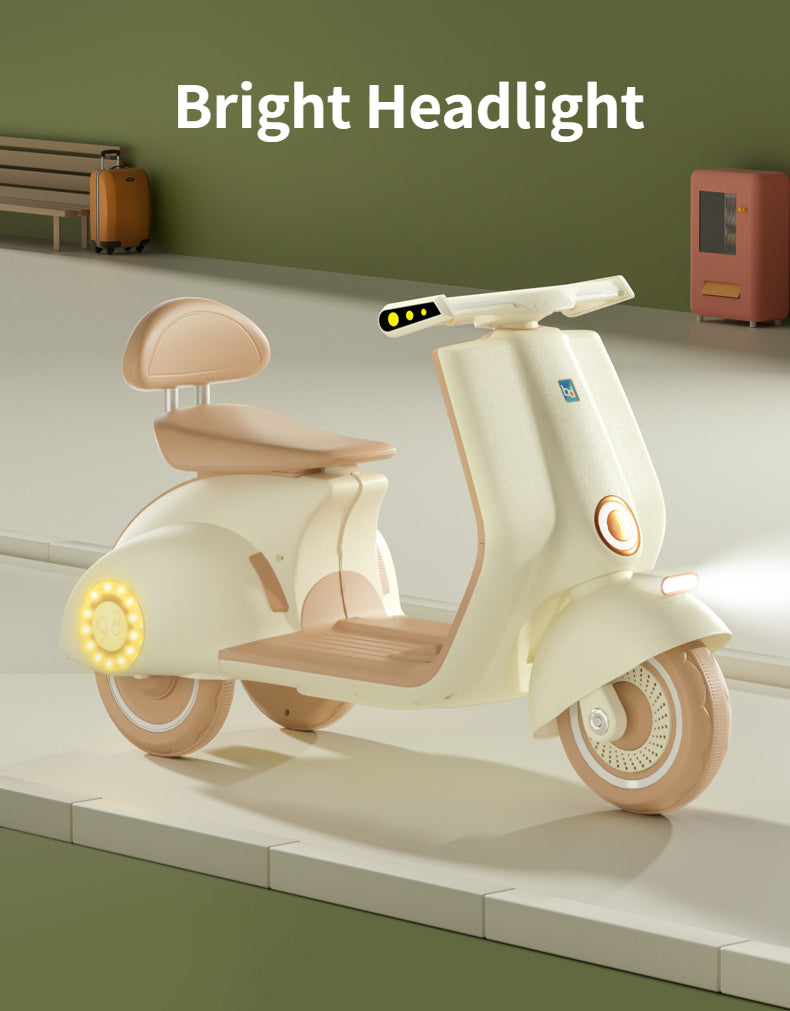 6V Vintage Vespa Ride-On Bike for Kids – Classic Style, Modern Fun!