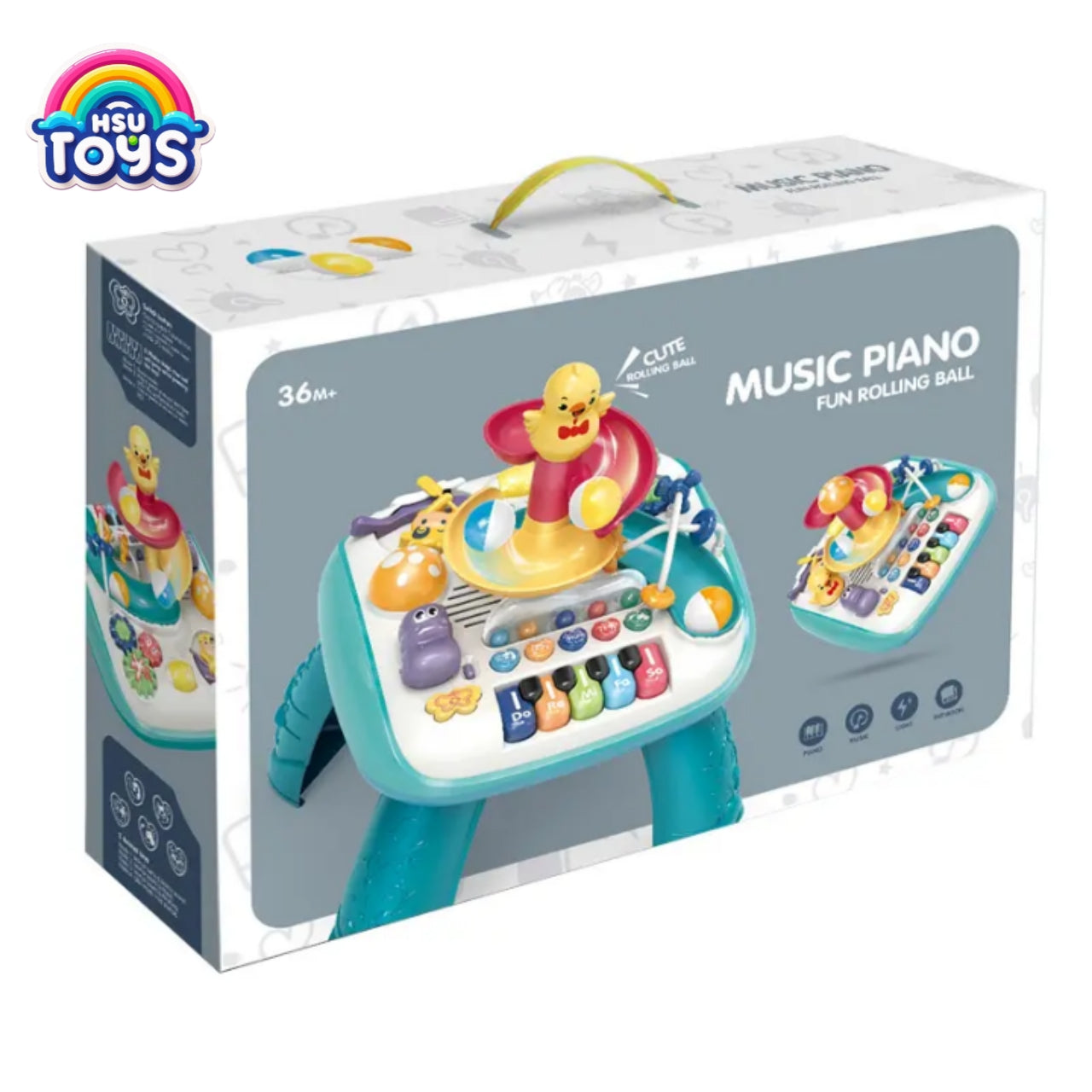 Music piano fun rolling slideway with keyboard and rolling balls for kids