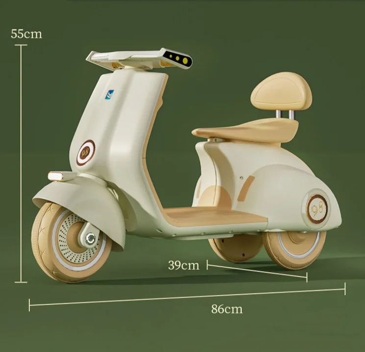 6V Vintage Vespa Ride-On Bike for Kids – Classic Style, Modern Fun!